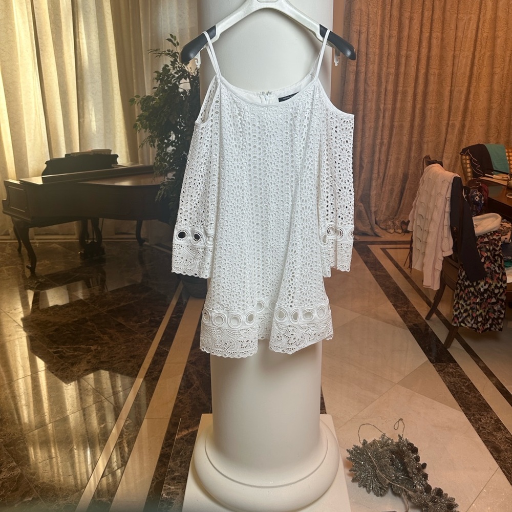 Ellie Tahari 100% Cashmere Long Cable Knit Cardigan Sweater Luxury Neutral - Picture 12 of 13